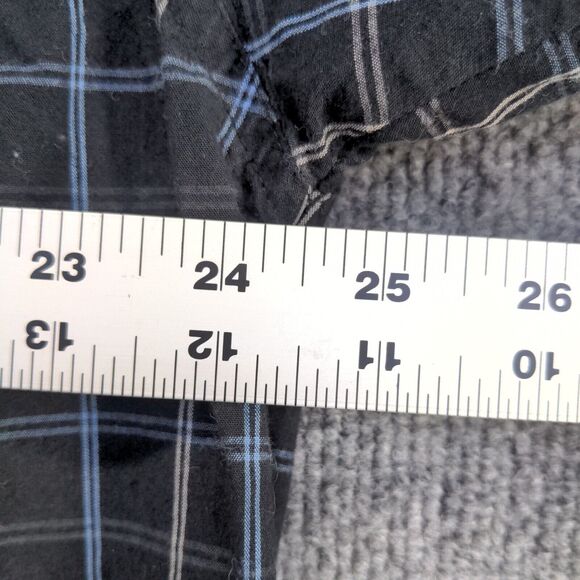 Pelle Pelle Marc Buchanan Men's Button-Up Shirt Black Check Large Long Sleeve - Picture 12 of 12